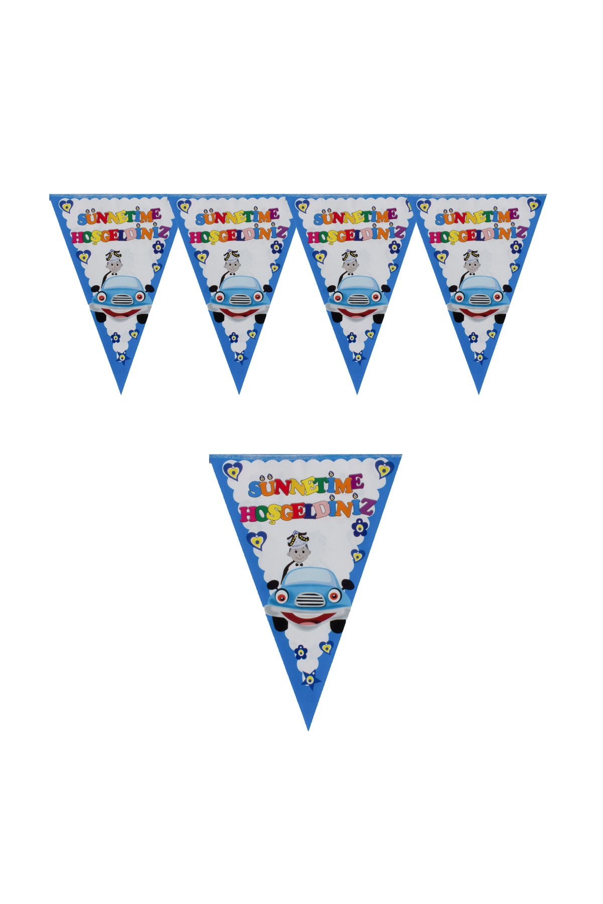 Sünnetime Hoşgeldiniz Üçgen Flama Mavi 200cmPartistST3959