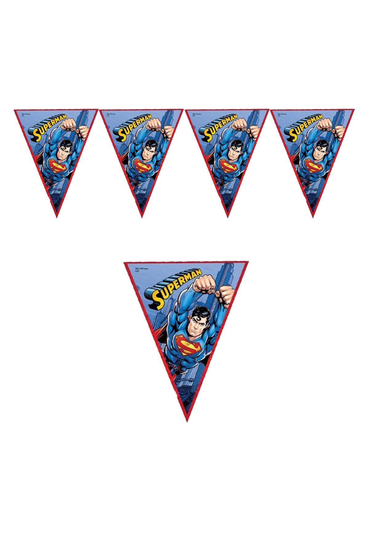 Superman Lisanslı Üçgen Flama 360cmPartistST1799