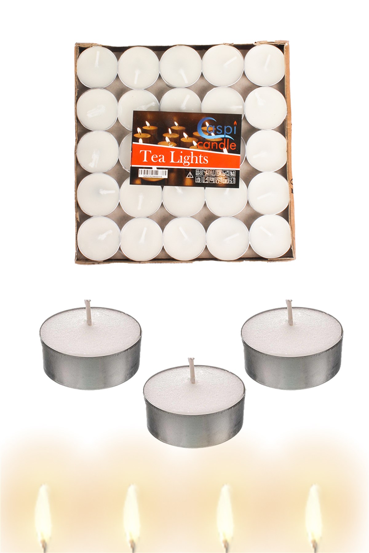 Tea Light Mum Beyaz Yuvarlak Mum 50'liPartistST3052