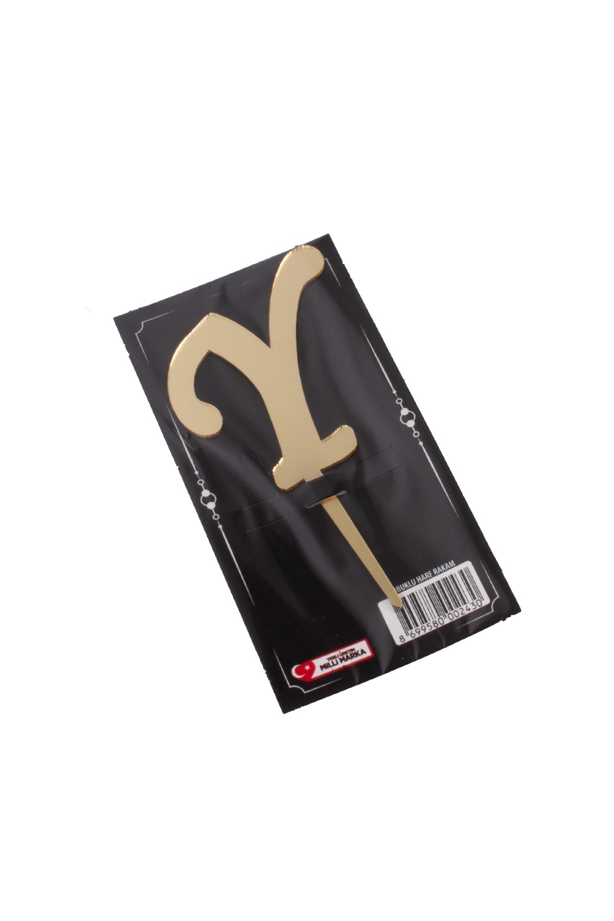 Y Harf Pasta Üstü Pleksi Yazı Gold 12cmPartistST2361