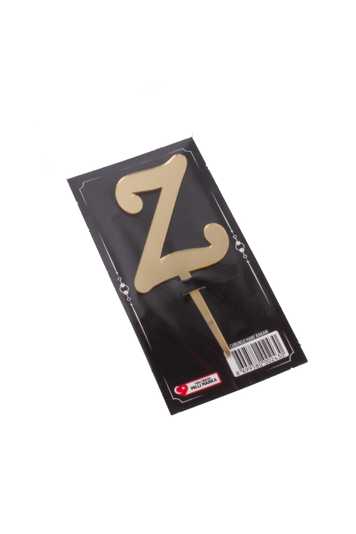 Z Harf Pasta Üstü Pleksi Yazı Gold 12cmPartistST2363