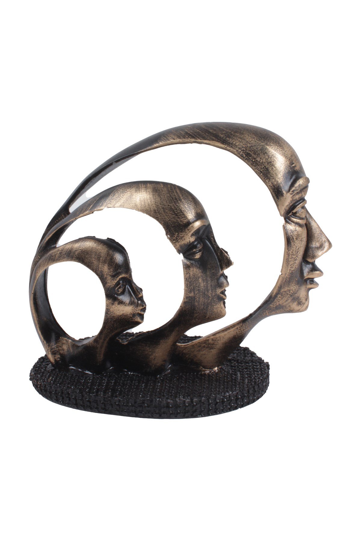 Çekirdek Aile Biblo Dekoratif Eşya Siyah Gold 20*22 CmPartistST4198