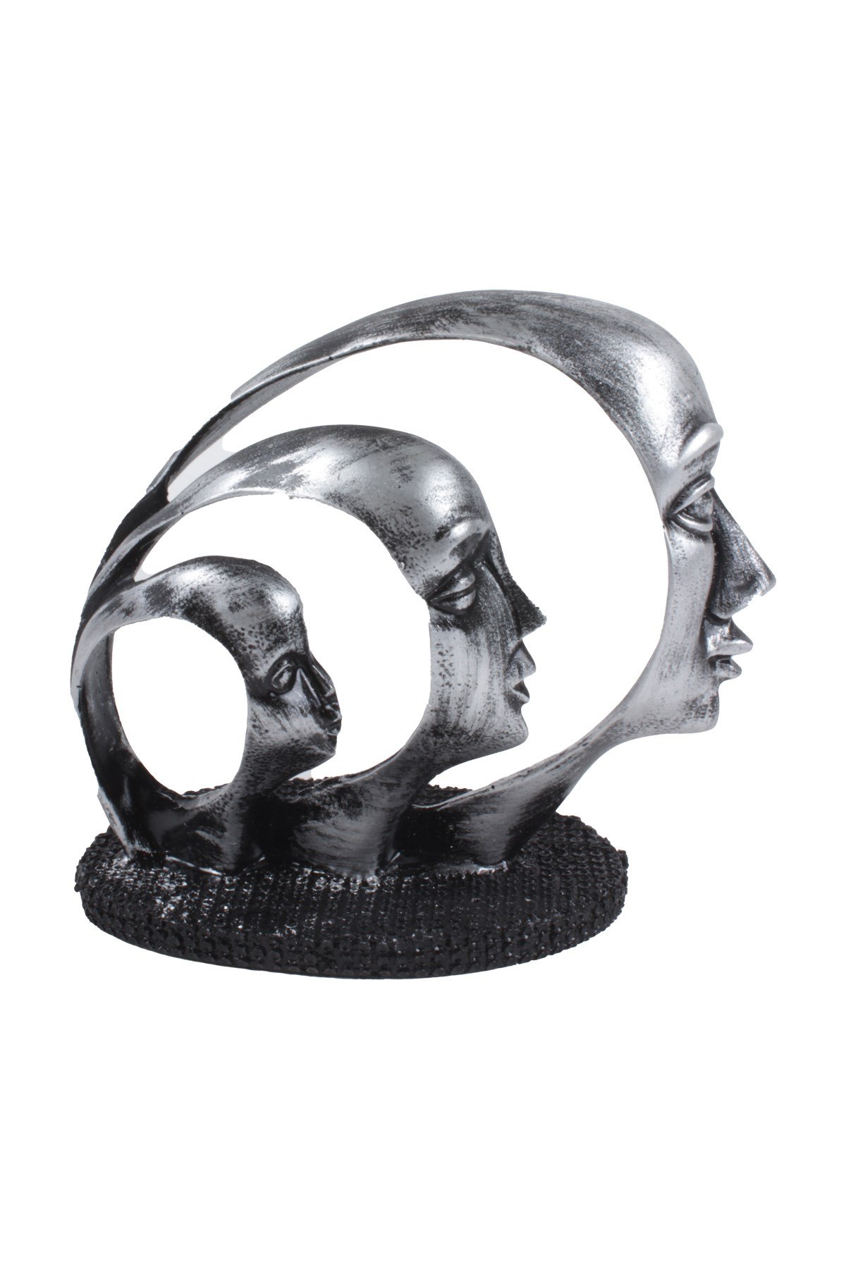 Çekirdek Aile Biblo Dekoratif Eşya Siyah Gümüş 20*22 CmPartistST4199