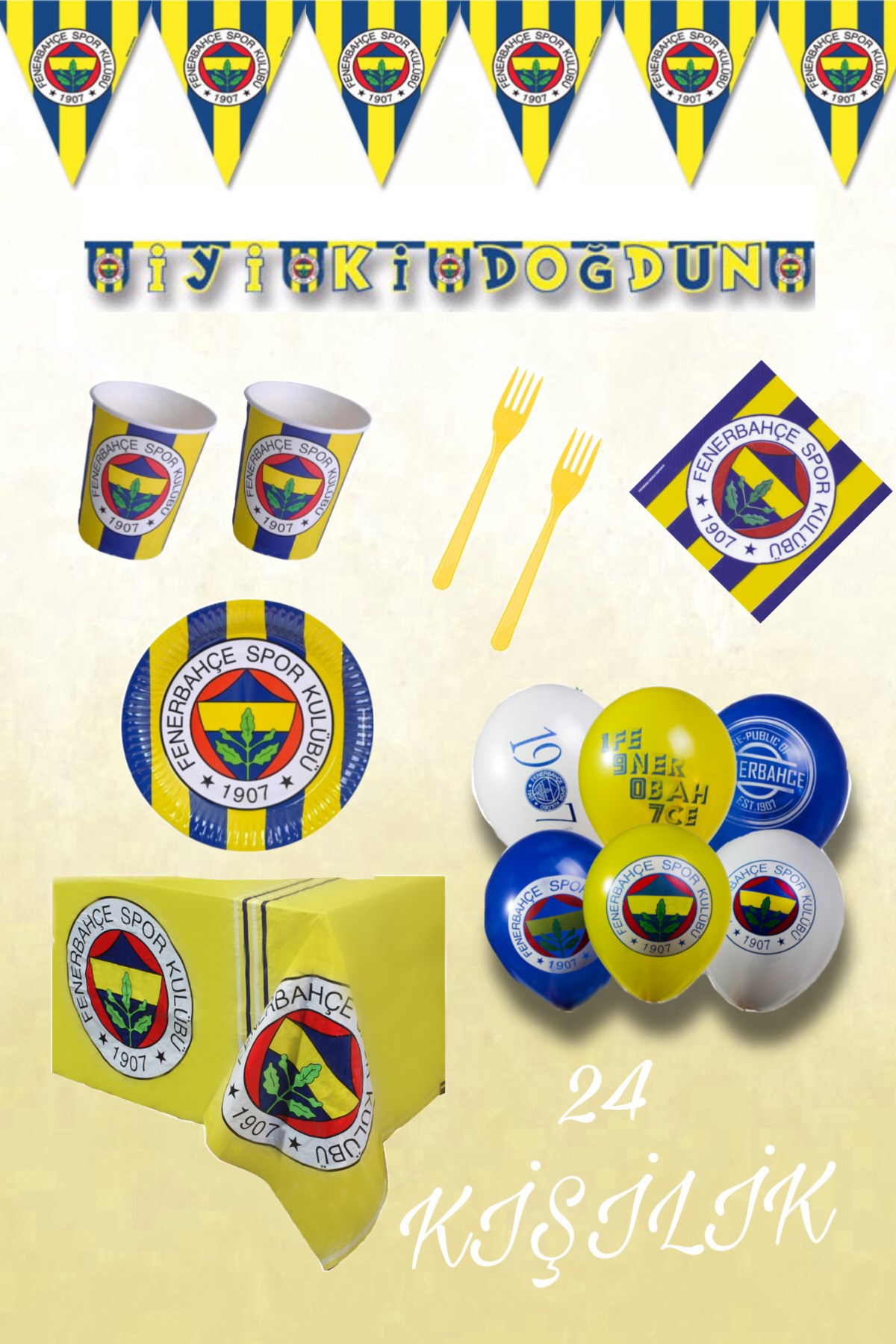 Fenerbahçe Lisanslı Parti Konsepti 24 Kişilik