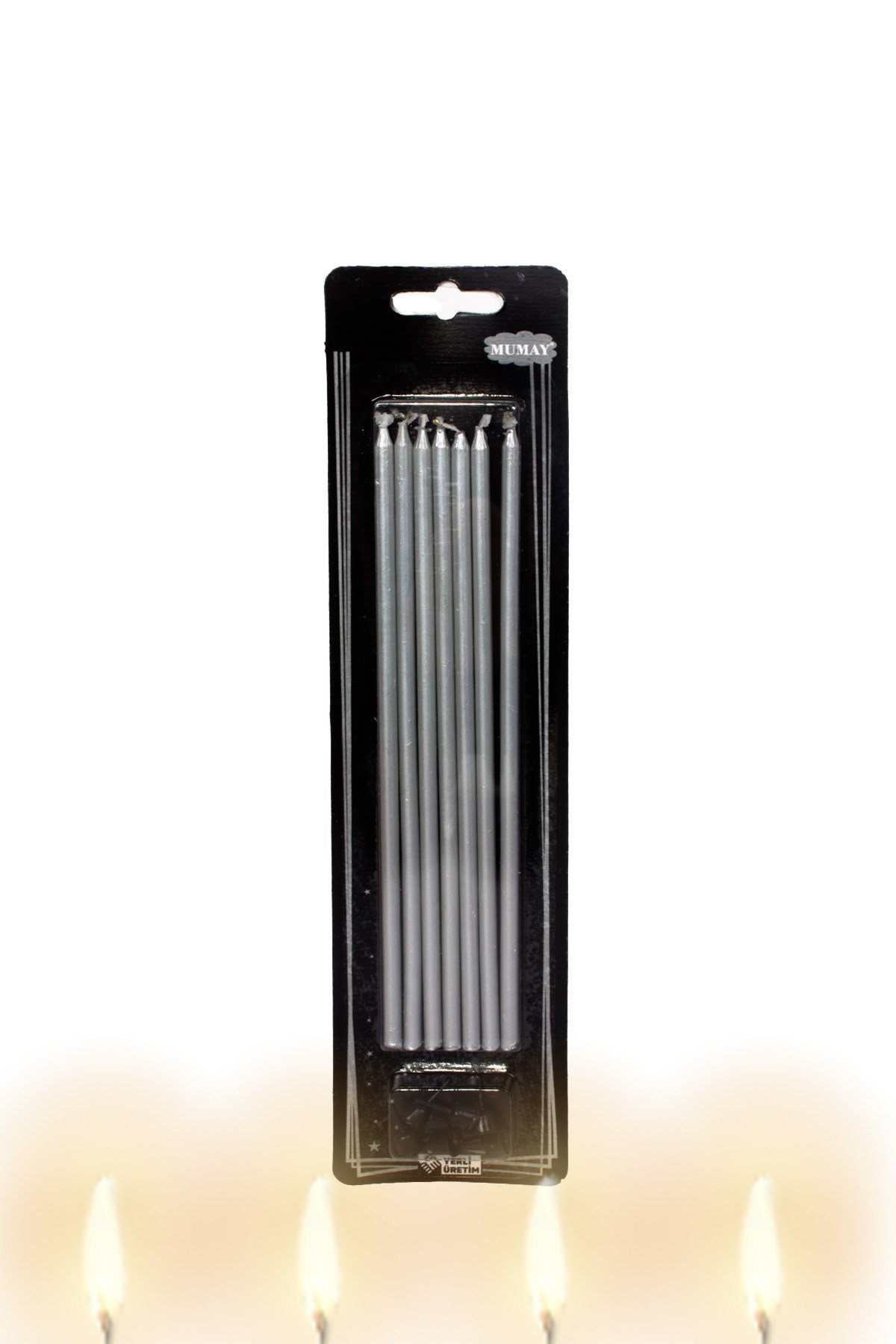 Gümüş Mum Çubuk 20cm 7'liPartistST3032