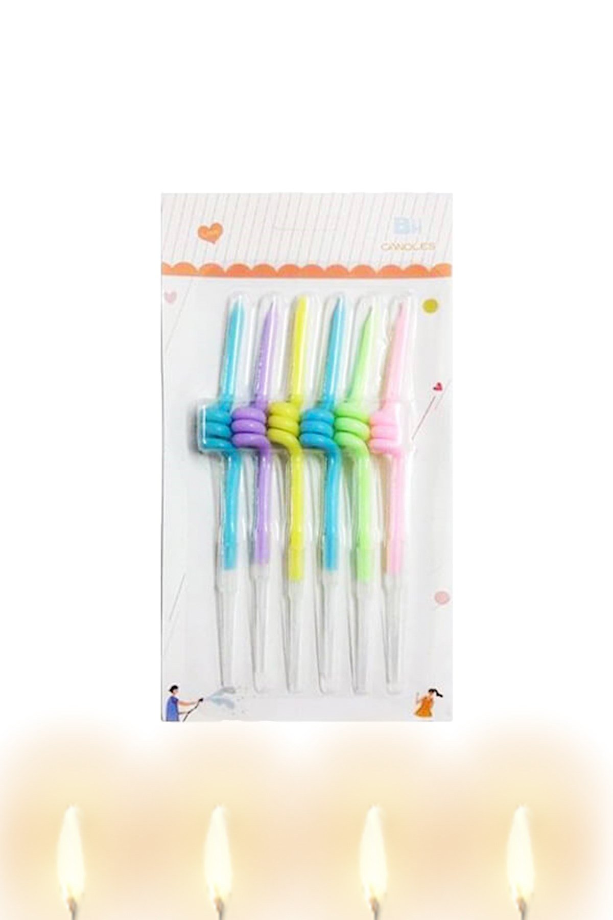 Makaron Renkli Burgulu Pasta Mumu 6'lıPartistST3038