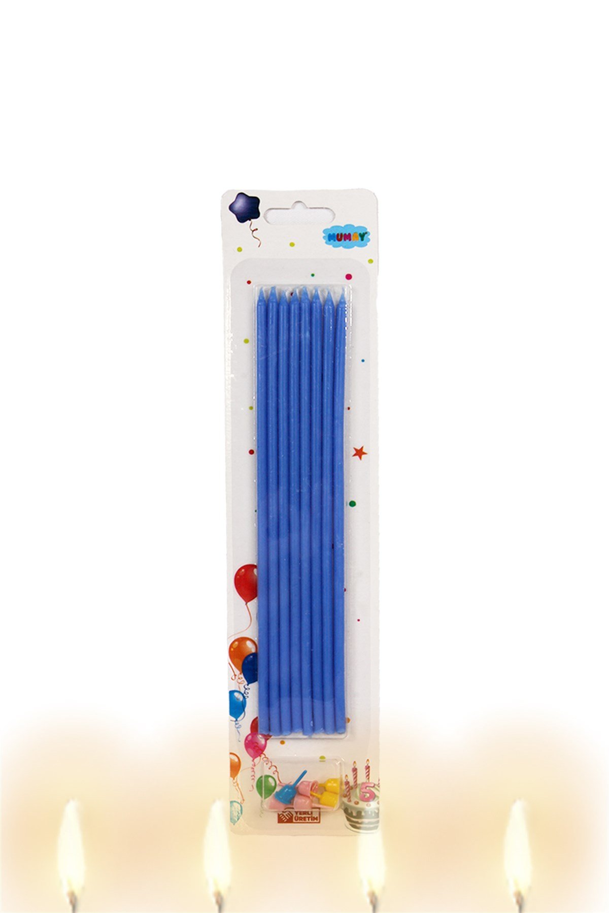 Mavi Renk Mum Çubuk 20cm 8'liPartistST3037