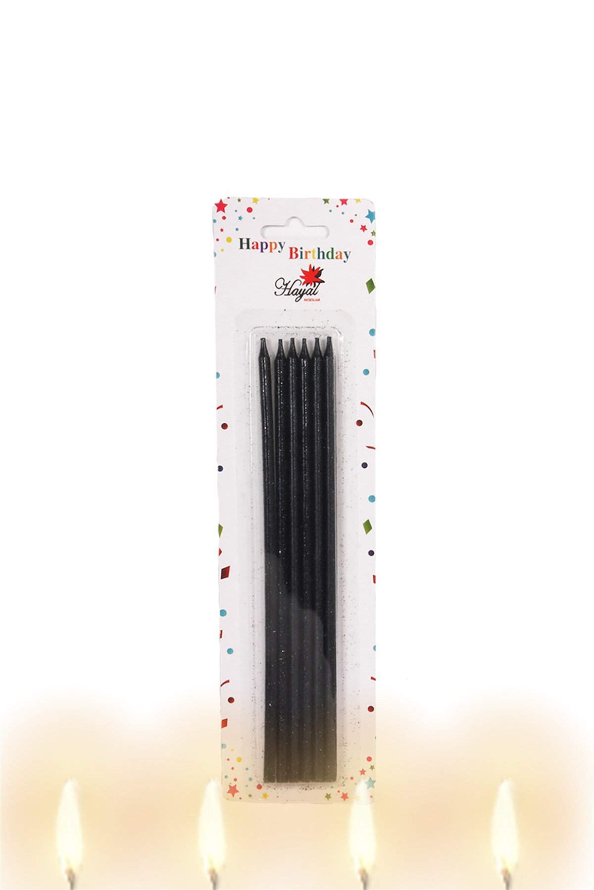 Siyah Mum Çubuk 20cm 6'lıPartistST3033