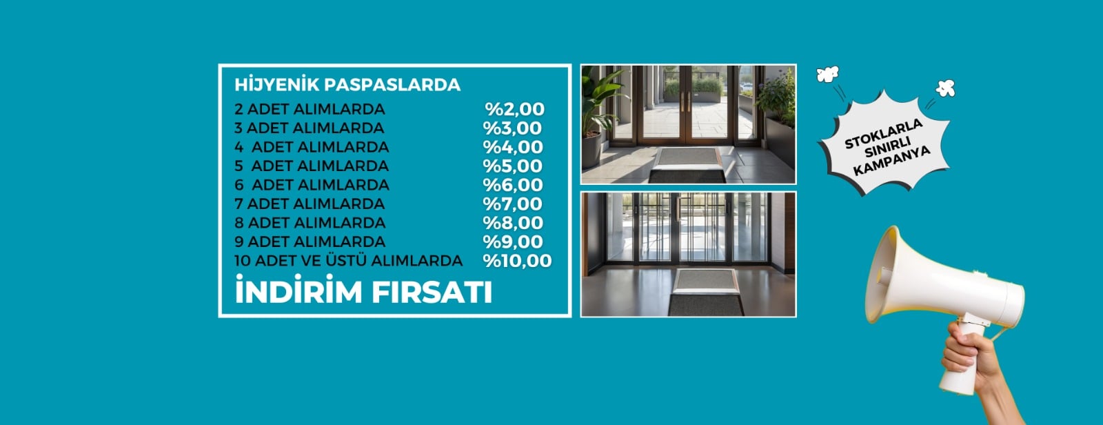 Hijyenik Paspas Paspas Adet Aralığı İndirimi