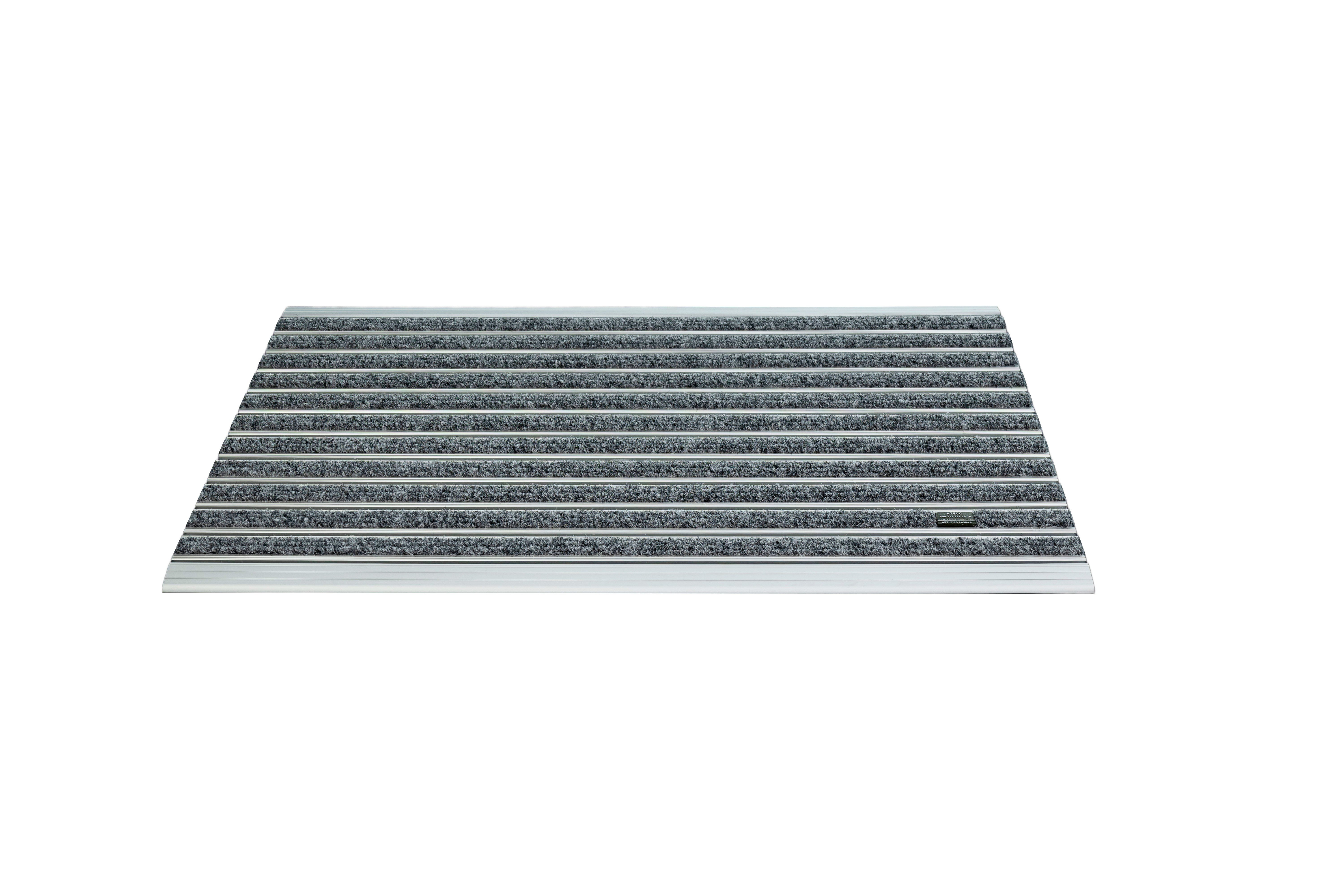 10 mm Gri Rip Halı Yüzeyli 55*90 cm Alüminyum Paspas