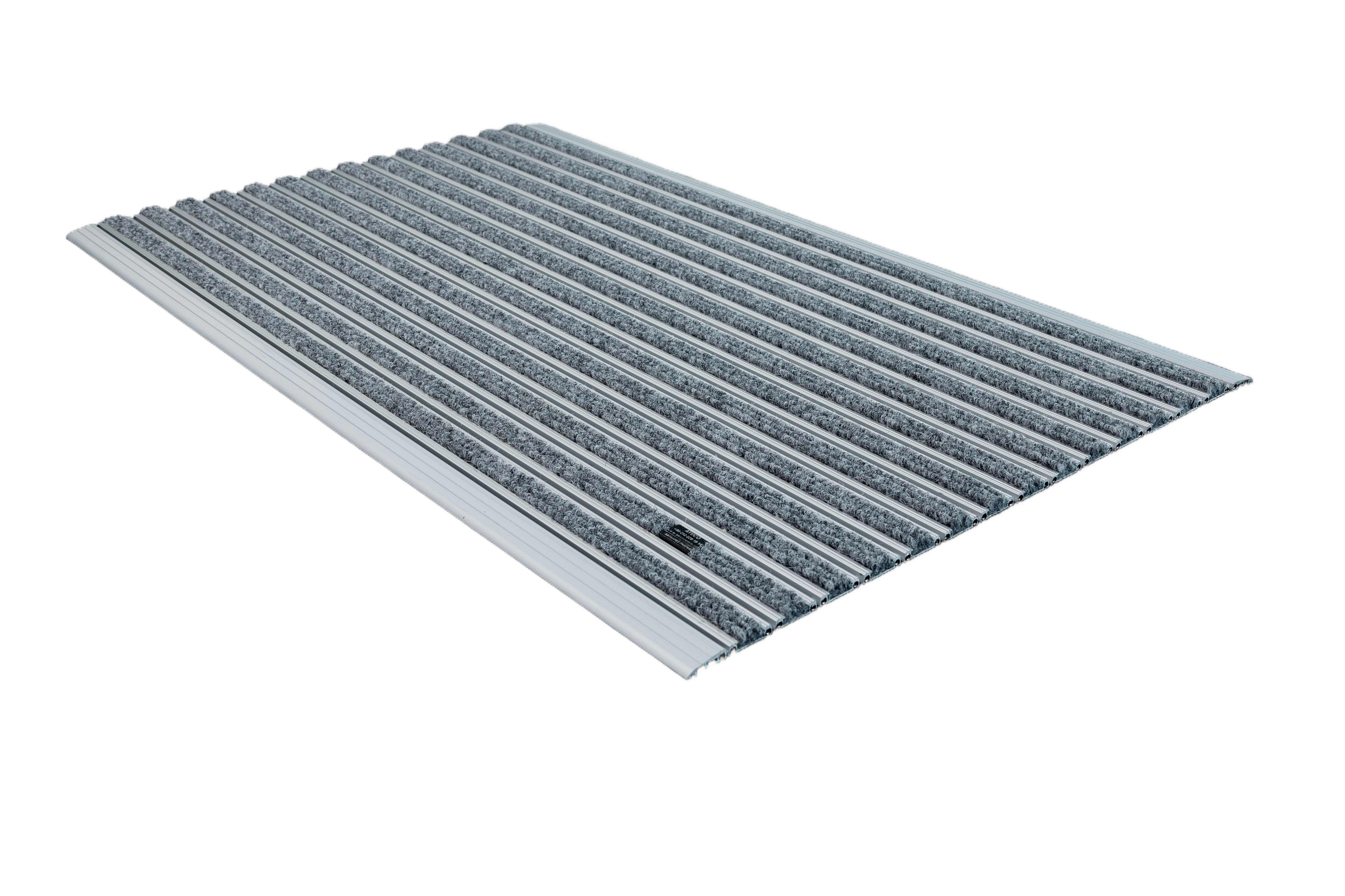 10 mm Gri Rip Halı Yüzeyli 69*110 cm Alüminyum Paspas