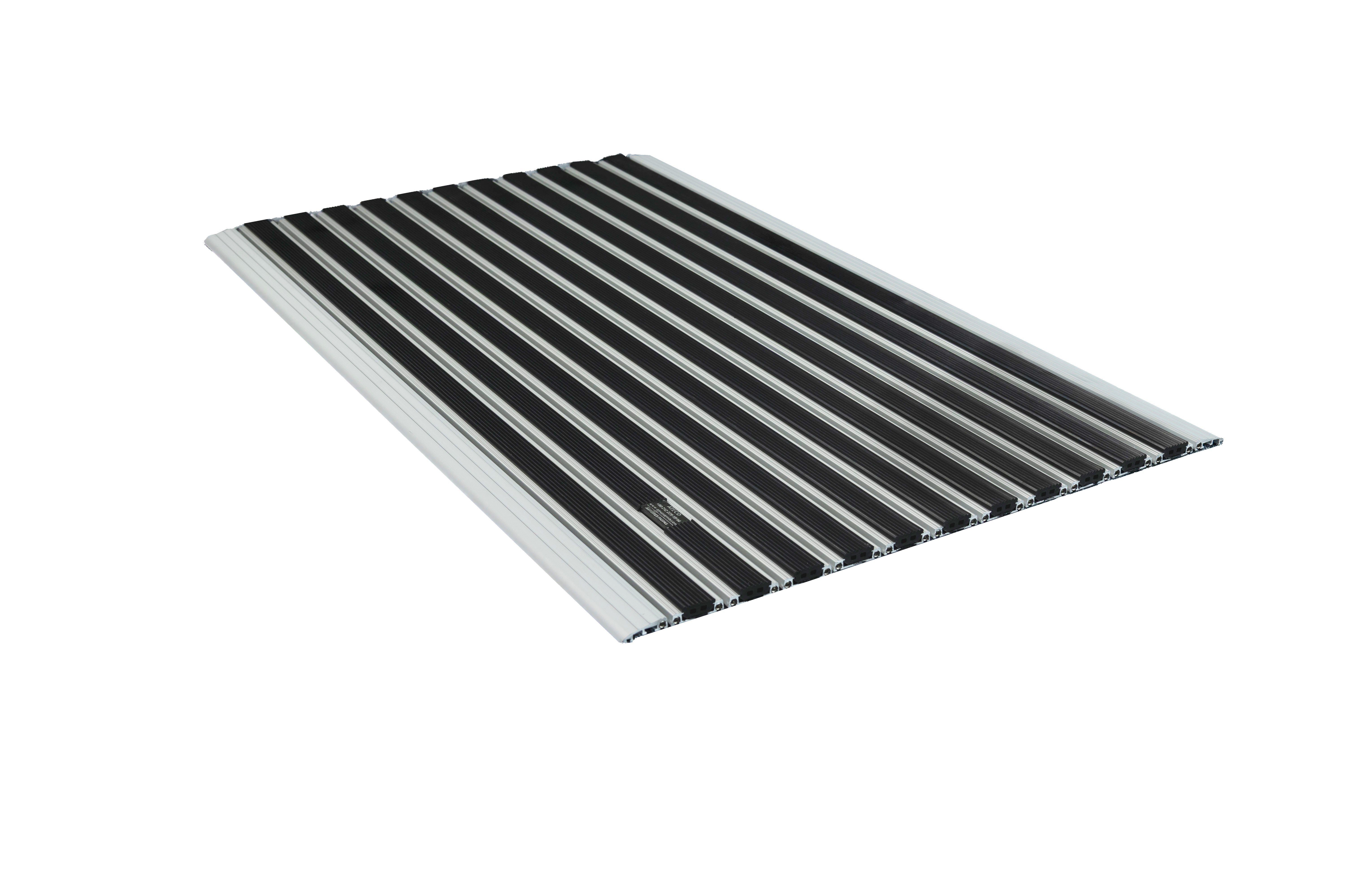 10 mm Siyah Kauçuk Yüzeyli 55*90 cm Alüminyum Paspas