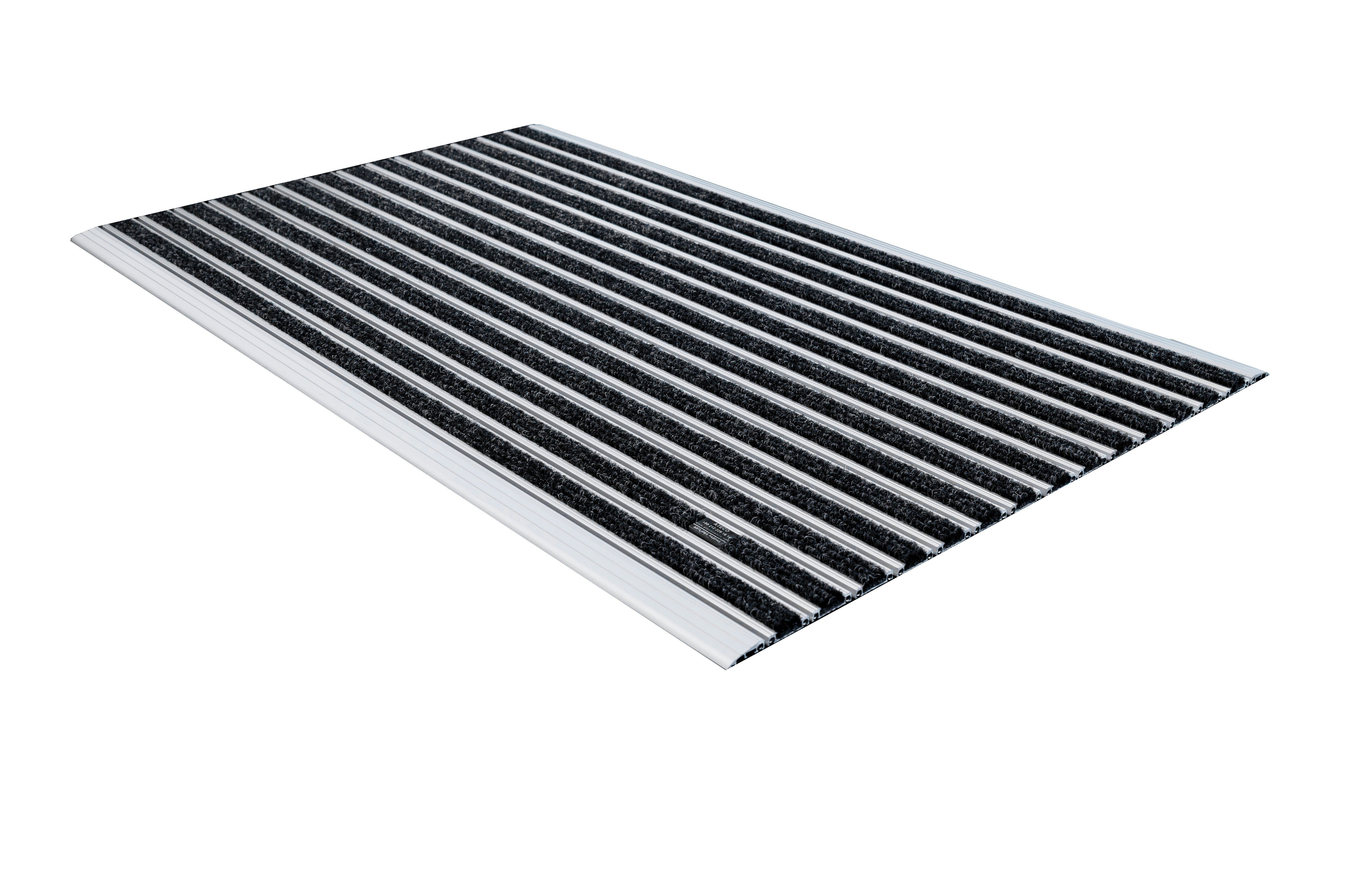 10 mm Siyah Rip Halı Yüzeyli 69*110 cm Alüminyum Paspas