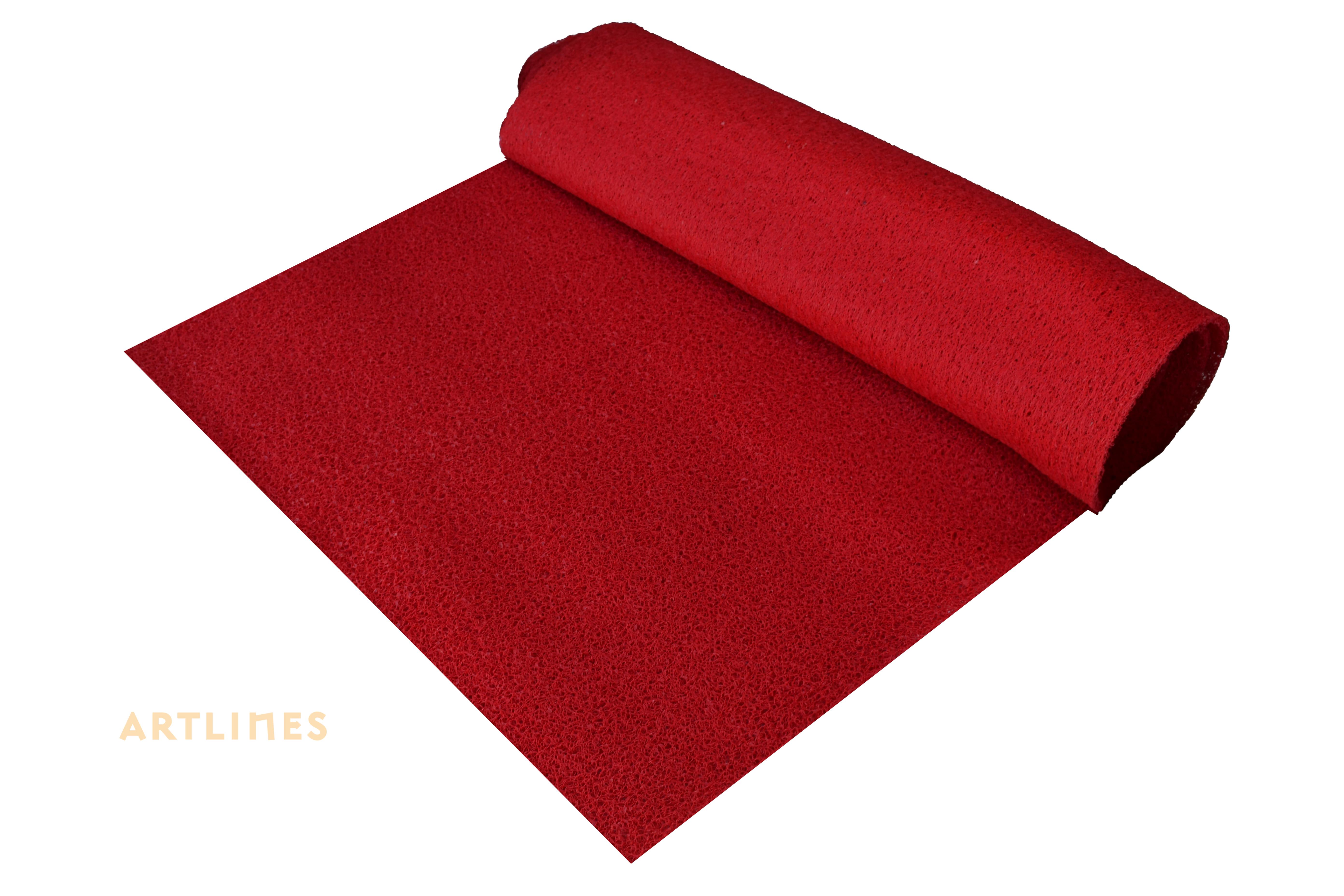 12mm Kırmızı Kıvırcık Paspas En:100 cm Boy:12,00 mt