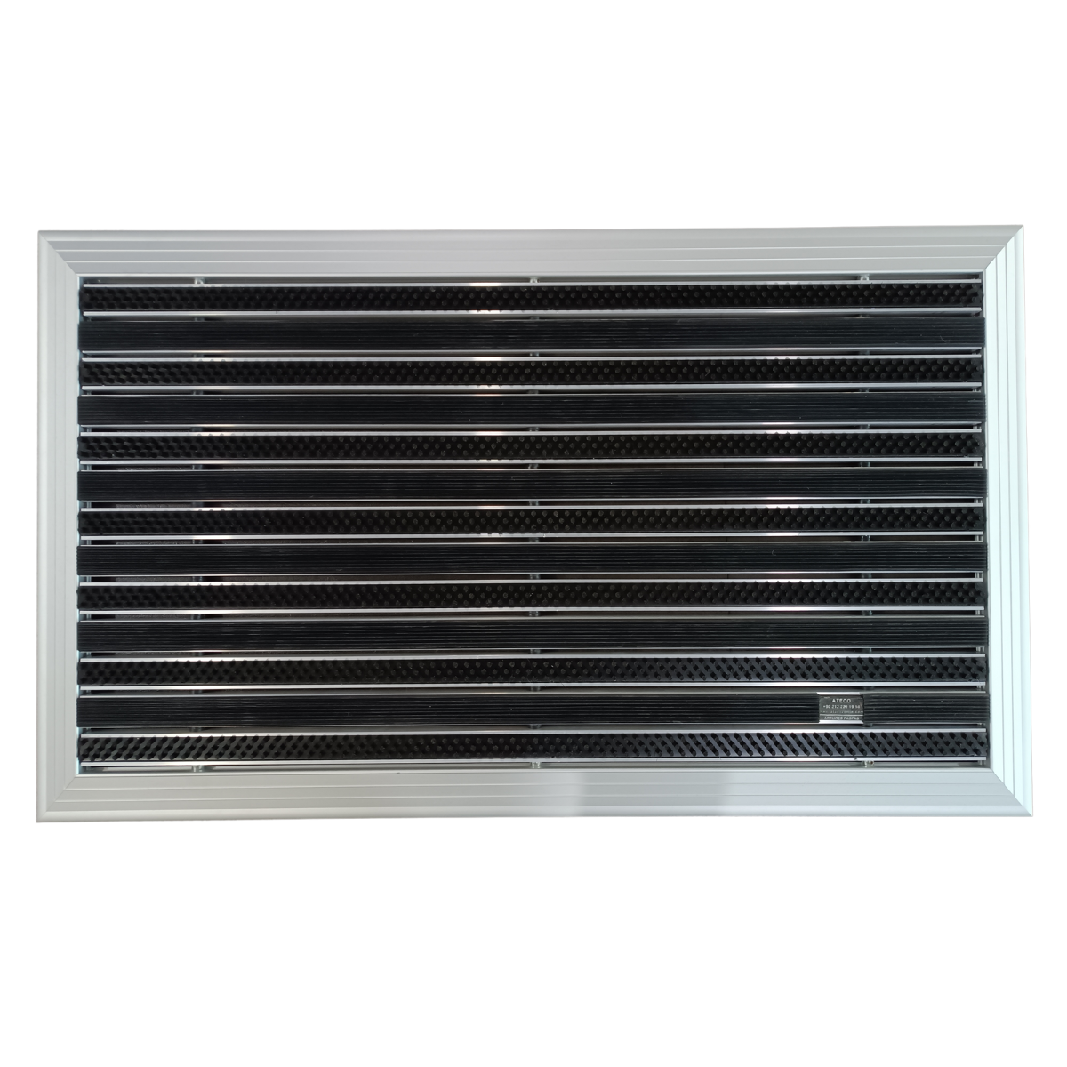 Artlines 20 mm 55X90 cm Kauçuk+Gri Yuvarlak Fırça Yüzeyli Alüminyum Paspas