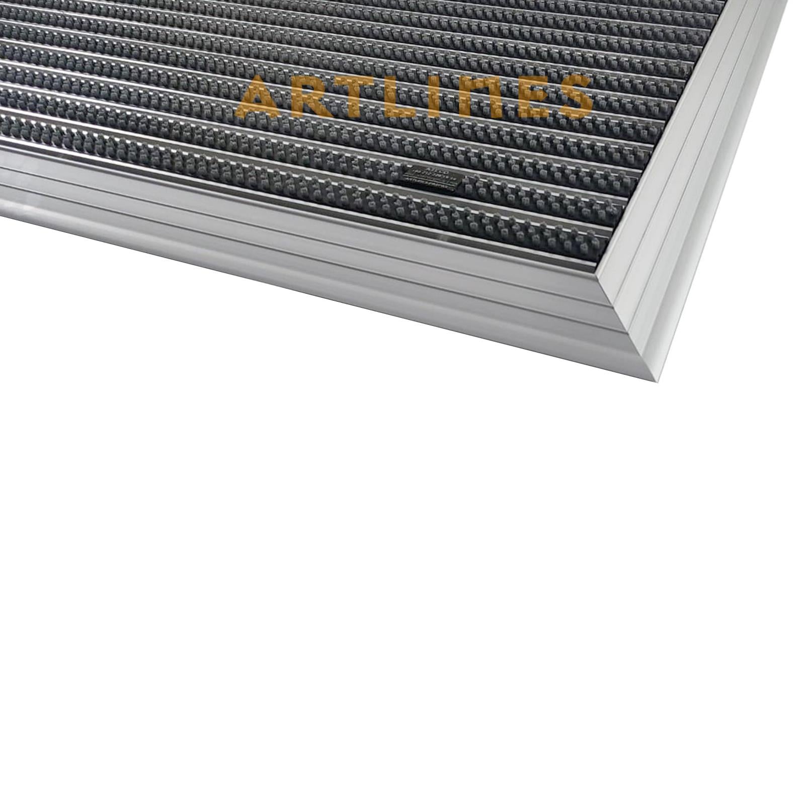 Artlines 20 mm 70X110 cm Gri Yuvarlak Fırça Yüzeyli Alüminyum Paspas