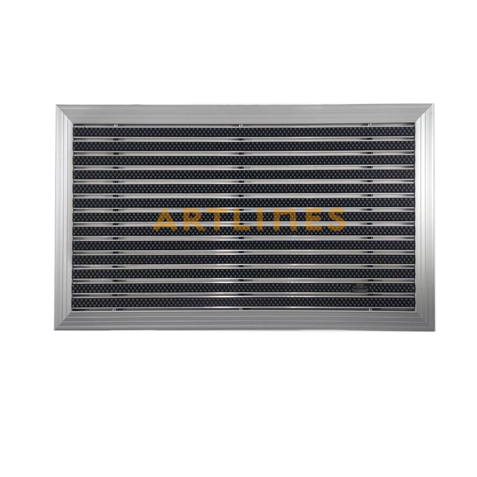 Artlines 20 mm 70X110 cm Gri Yuvarlak Fırça Yüzeyli Alüminyum Paspas
