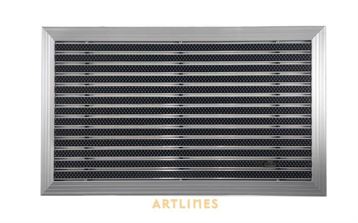 Artlines 20 mm 70x110 cm Yuvarlak Fırça Yüzeyli Alüminyum Paspas