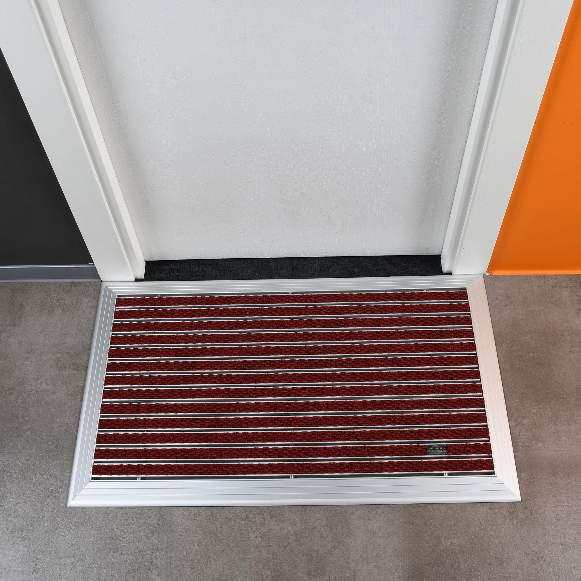 Artlines 20 mm Artnop Bordo Halı Yüzeyli 55x90 Alüminyum Paspas
