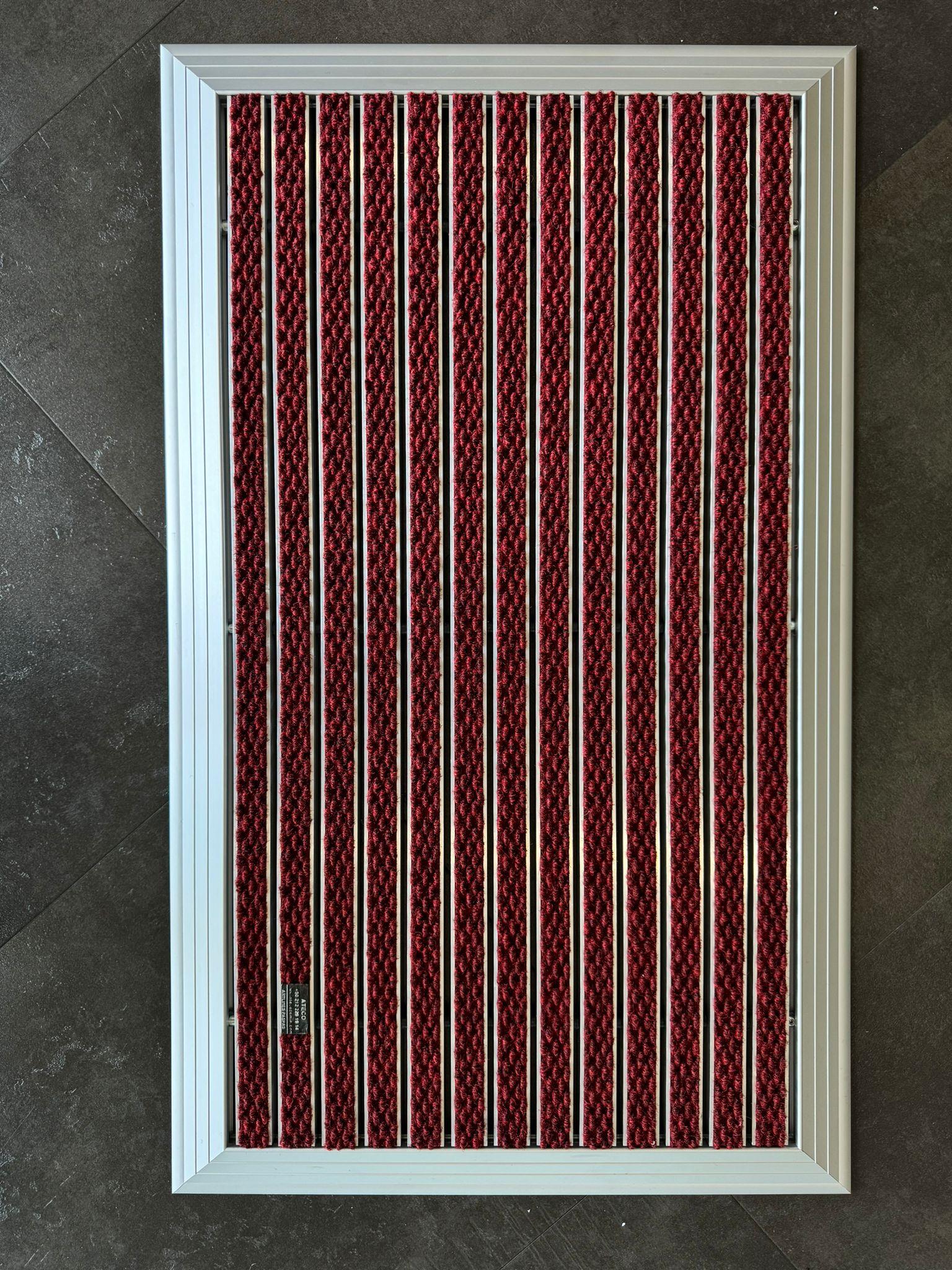 Artlines 20 mm Artnop Bordo Halı Yüzeyli 55x90 Alüminyum Paspas