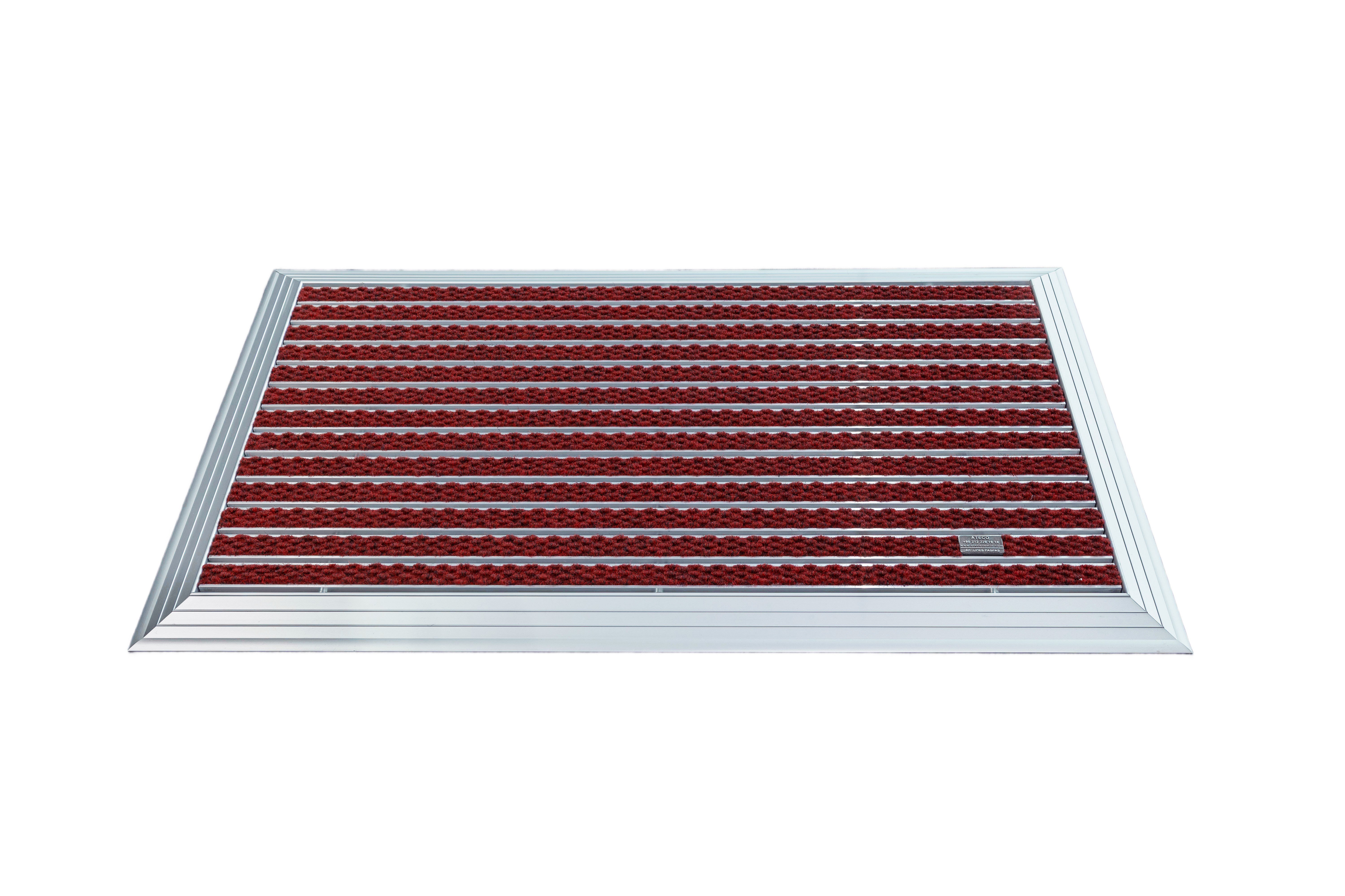 Artlines 20 mm Artnop Bordo Halı Yüzeyli 55x90 Alüminyum Paspas
