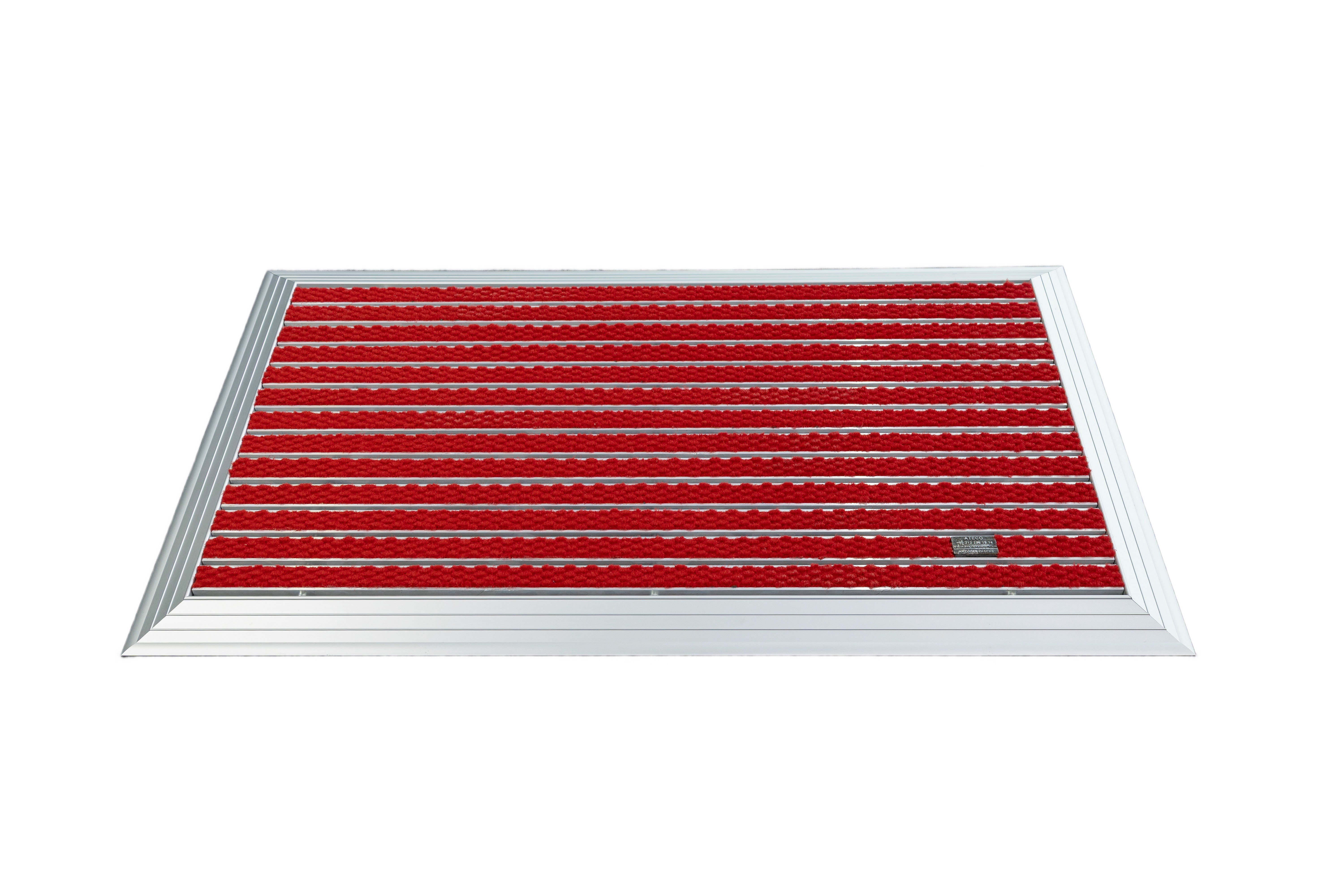 Artlines 20 mm Artnop Kırmızı Halı Yüzeyli 55x90 Alüminyum Paspas