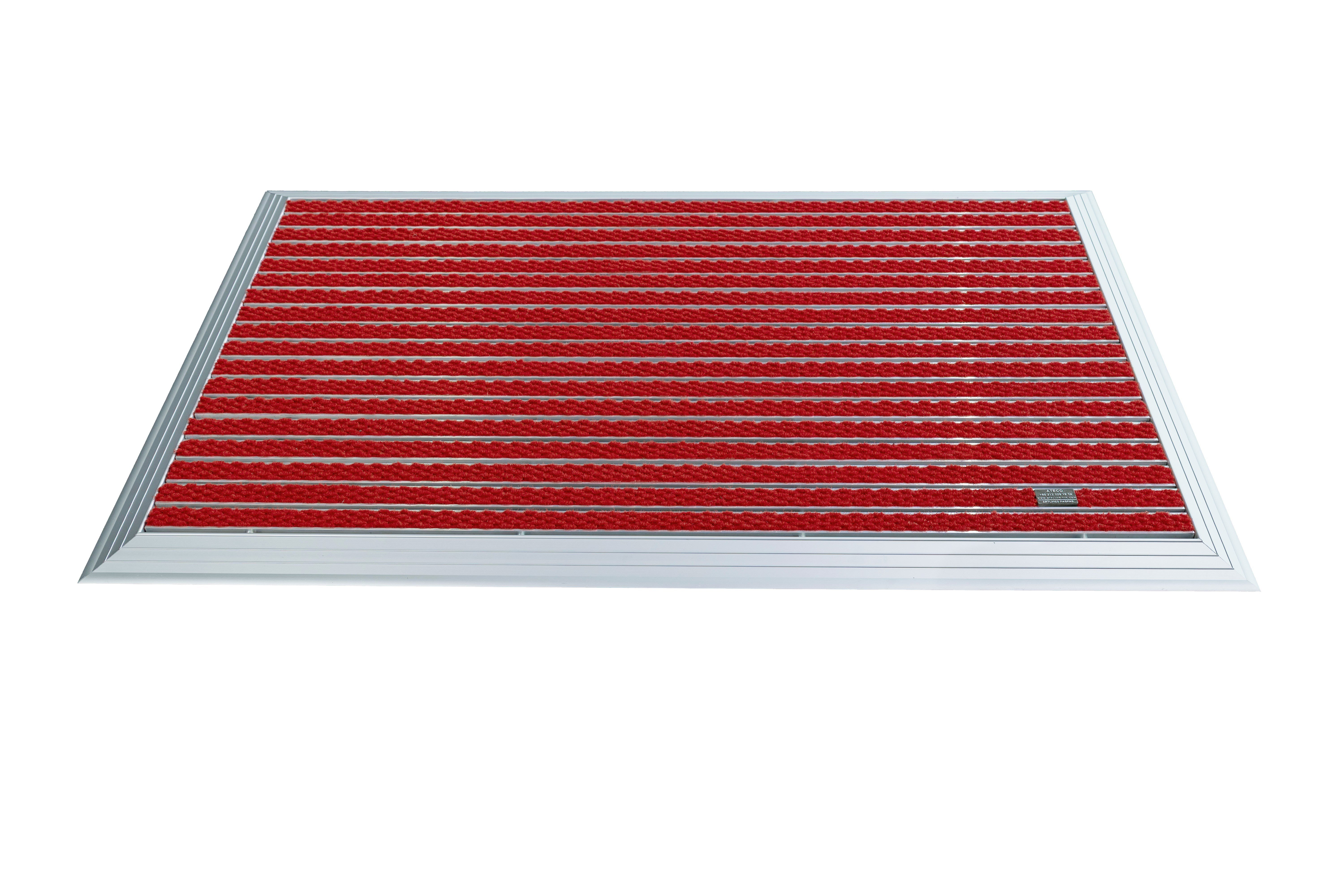 Artlines 20 mm Artnop Kırmızı Halı Yüzeyli 70x110 Alüminyum Paspas