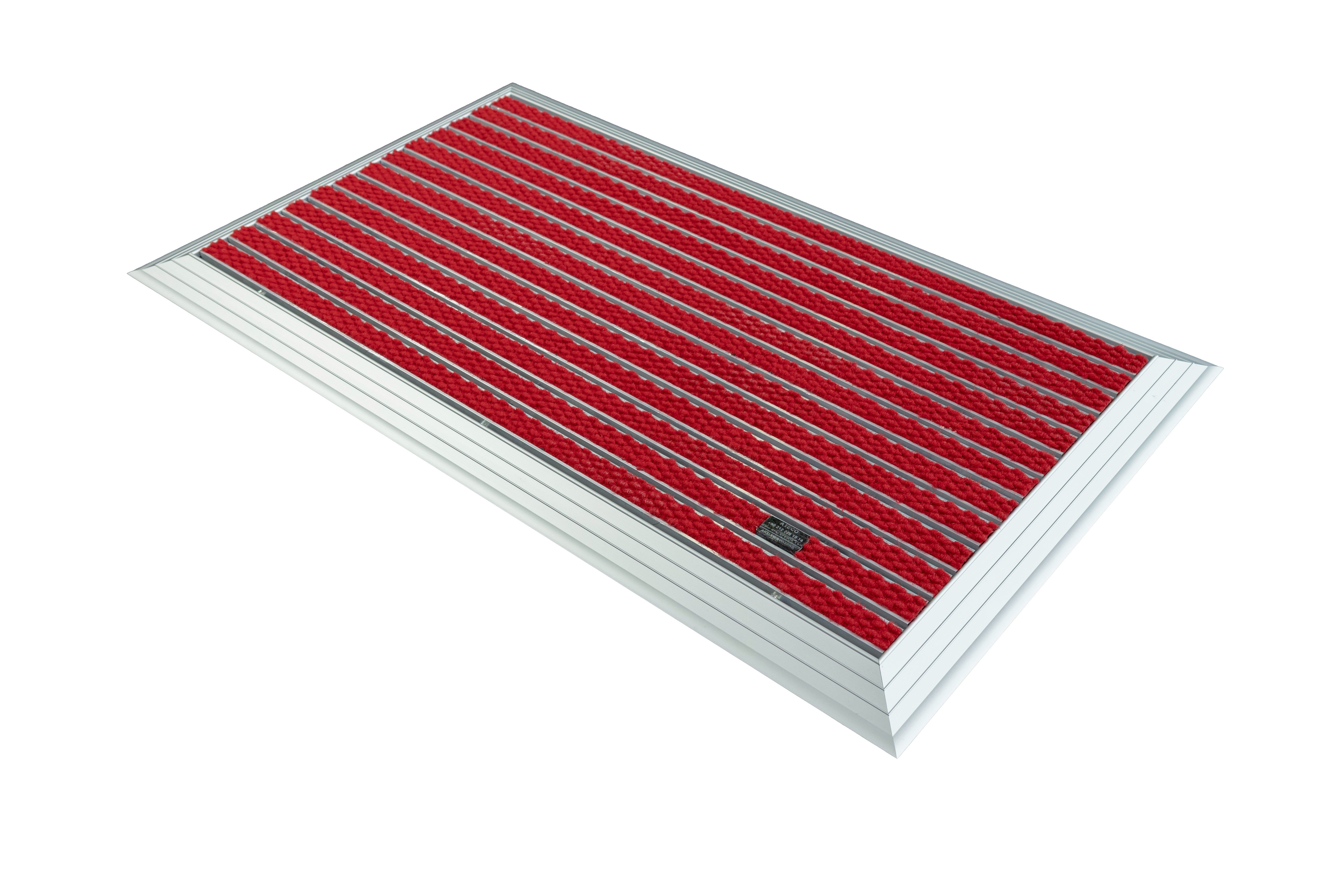 Artlines 20 mm Artnop Kırmızı Halı Yüzeyli 55x90 Alüminyum Paspas