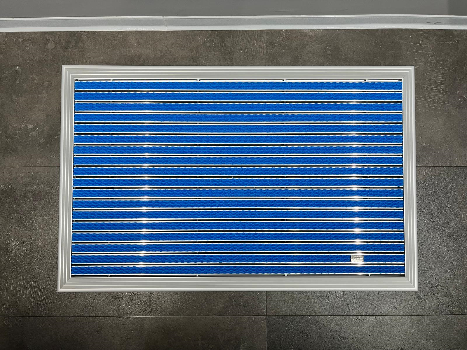 Artlines 20 mm Artnop Mavi Halı Yüzeyli 70x110 Alüminyum Paspas