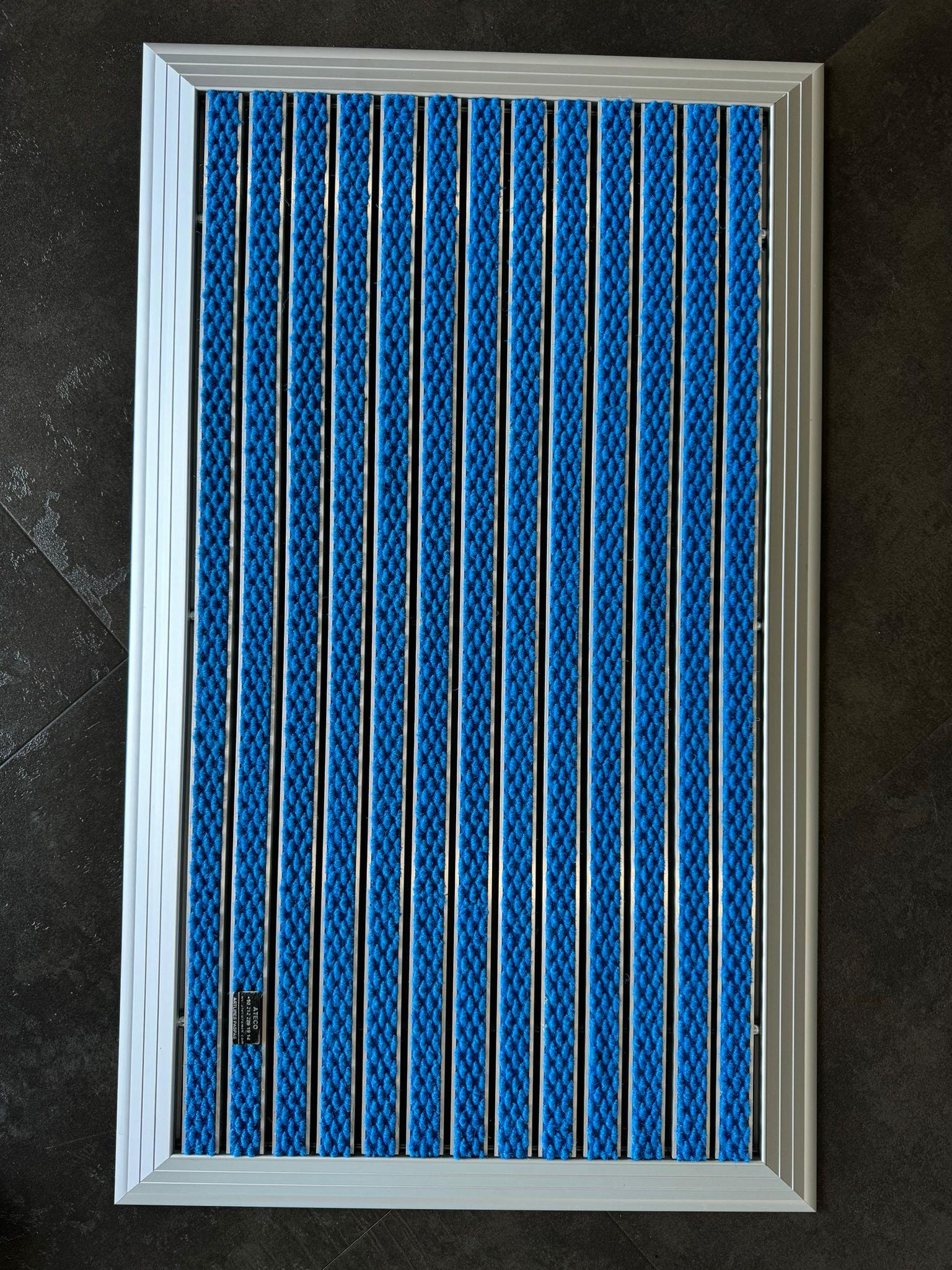 Artlines 20 mm Artnop Mavi Halı Yüzeyli 55x90 Alüminyum Paspas