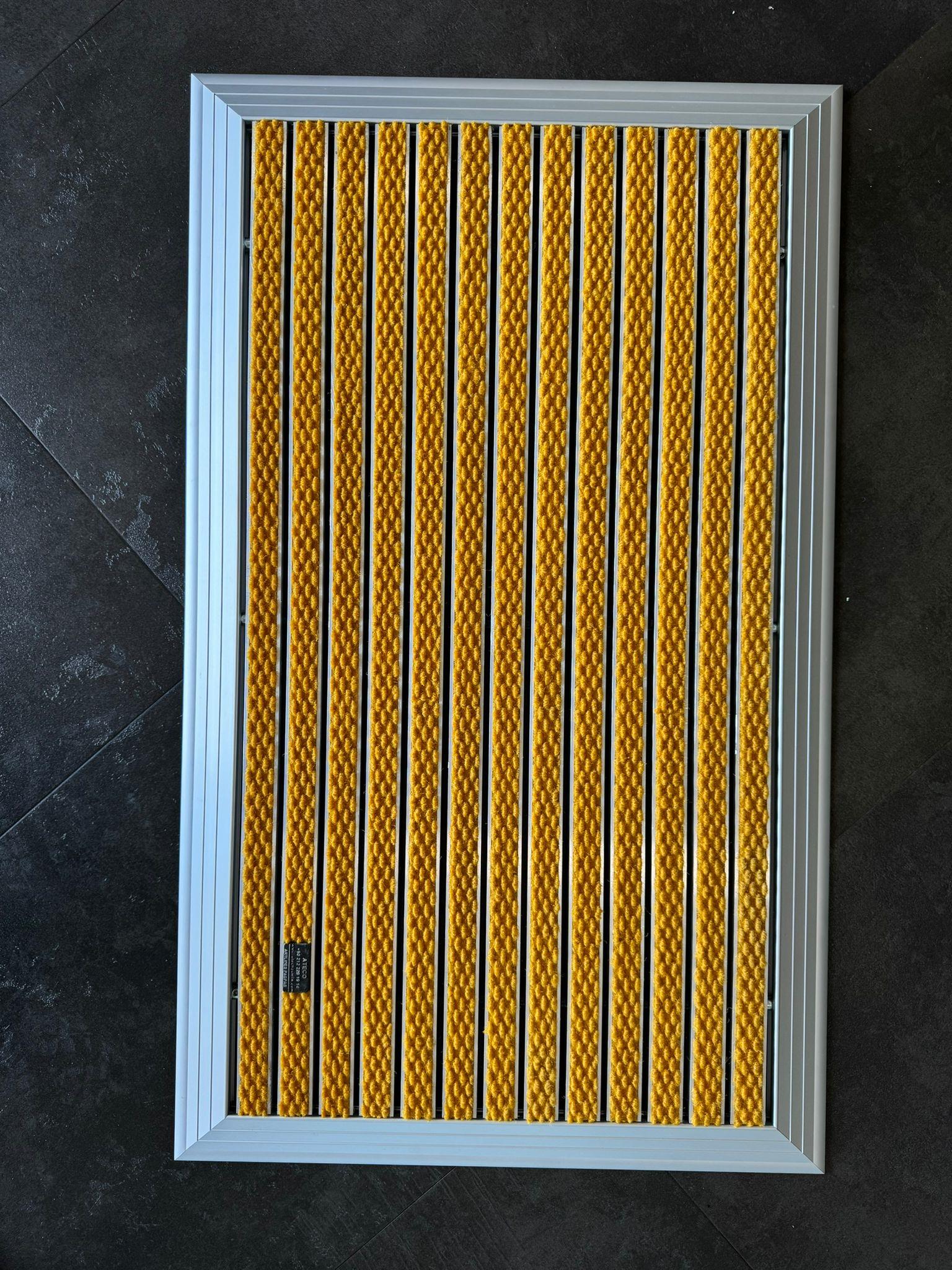 Artlines 20 mm Artnop Sarı Halı Yüzeyli 55x90 Alüminyum Paspas