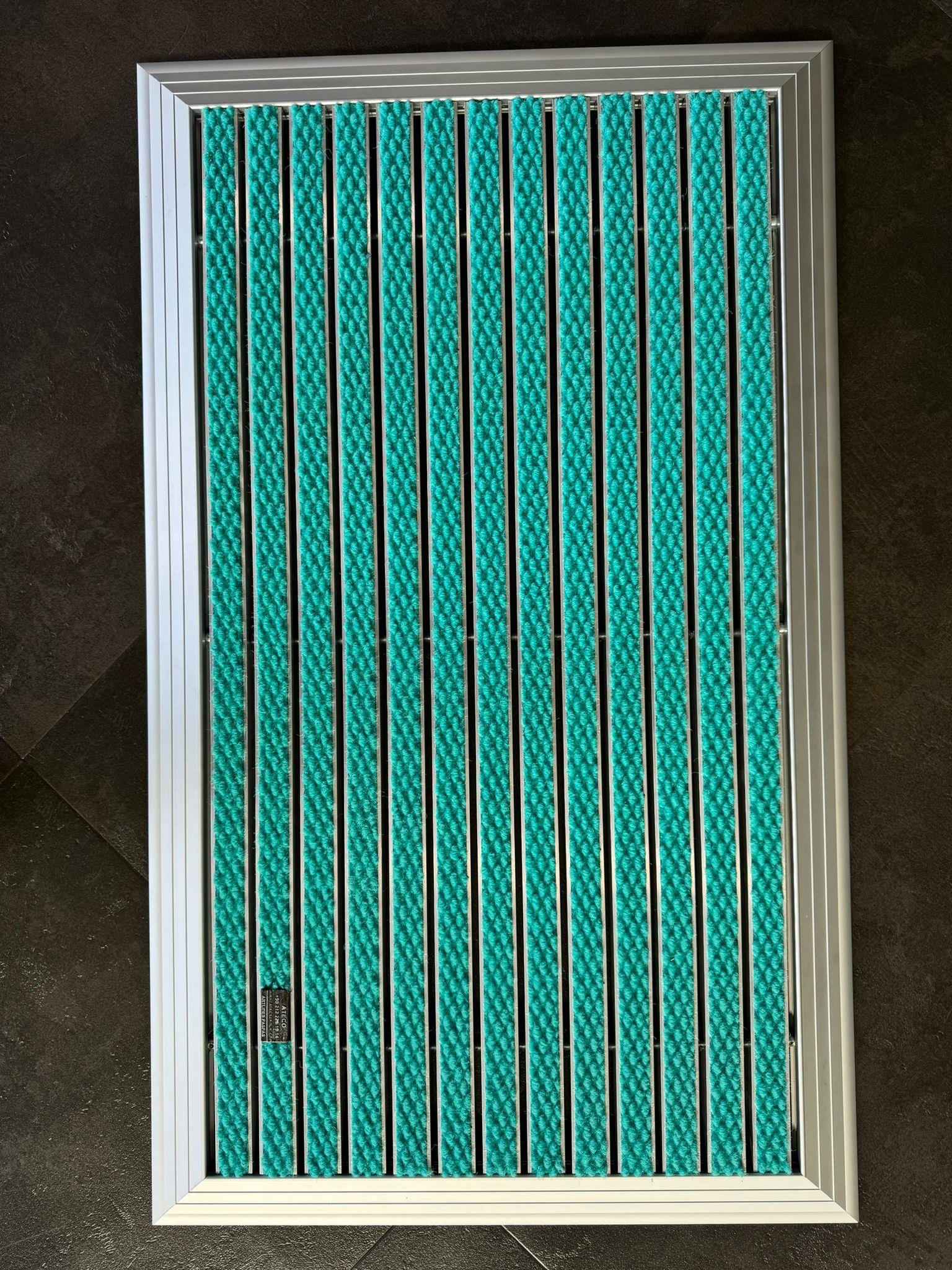 Artlines 20 mm Artnop Turkuaz Halı Yüzeyli 55x90 Alüminyum Paspas