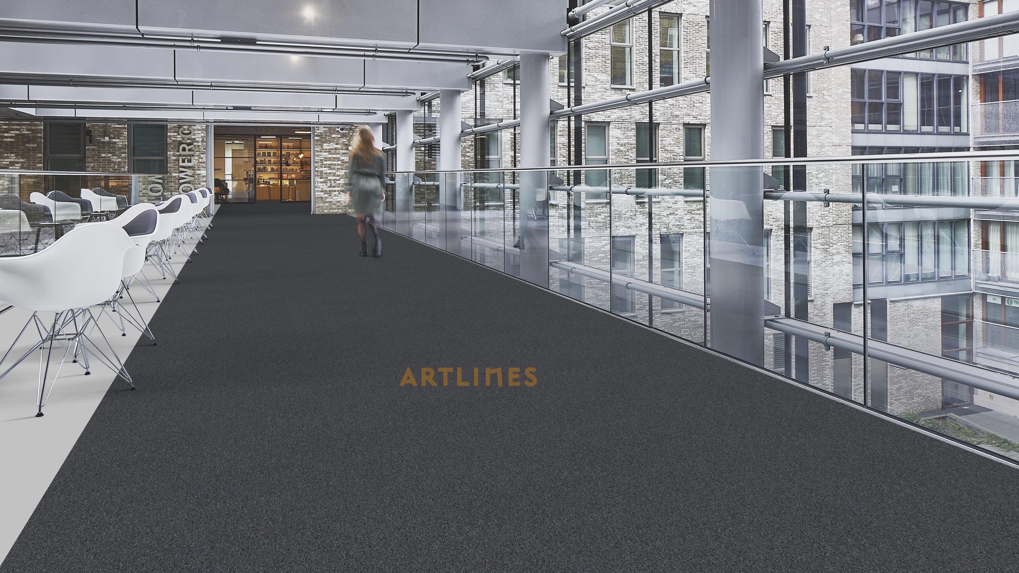 Artlines Basic 354 Dark Grey Karo Halı