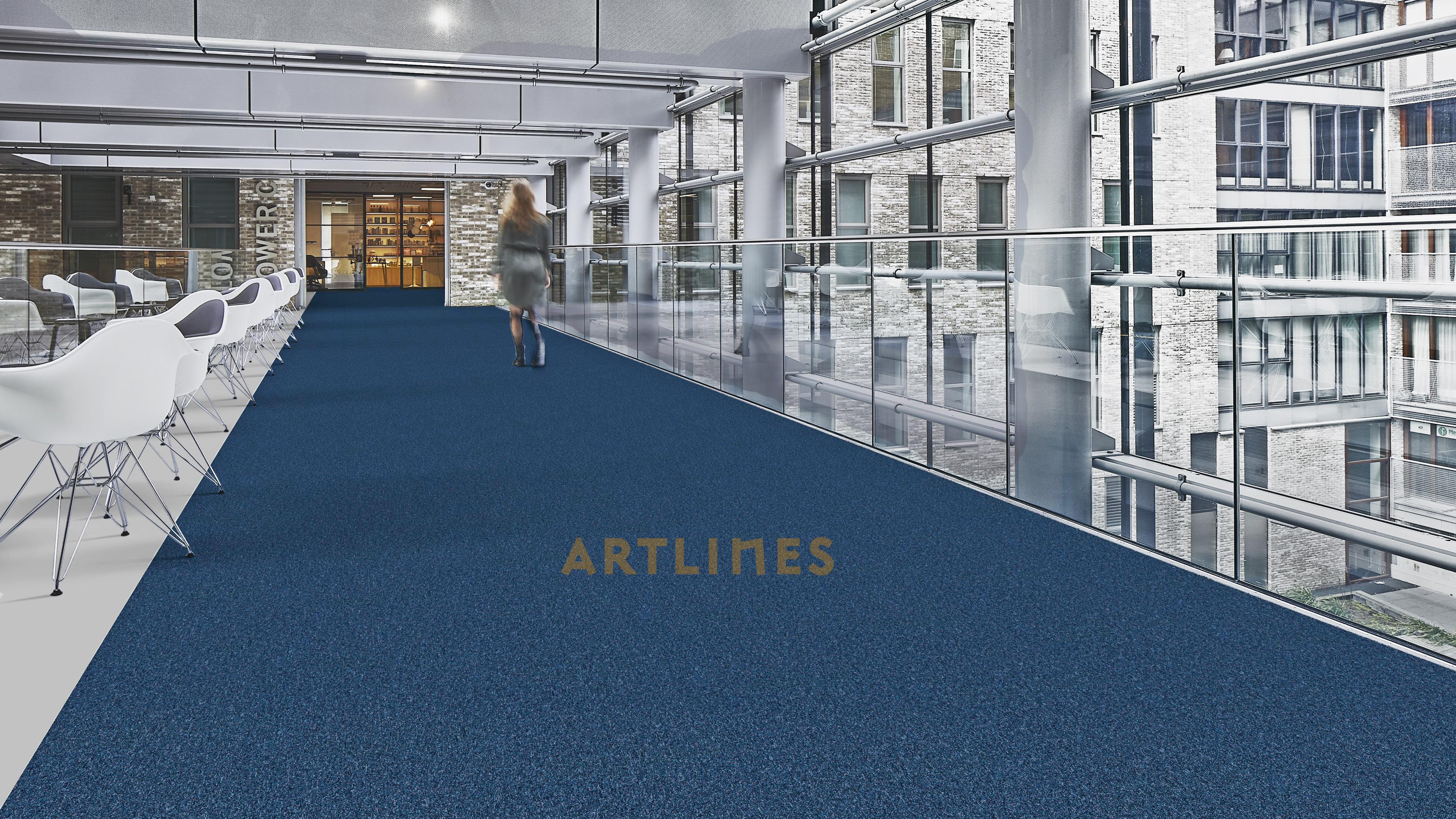 Artlines Basic 355 Dark Blue Karo Halı