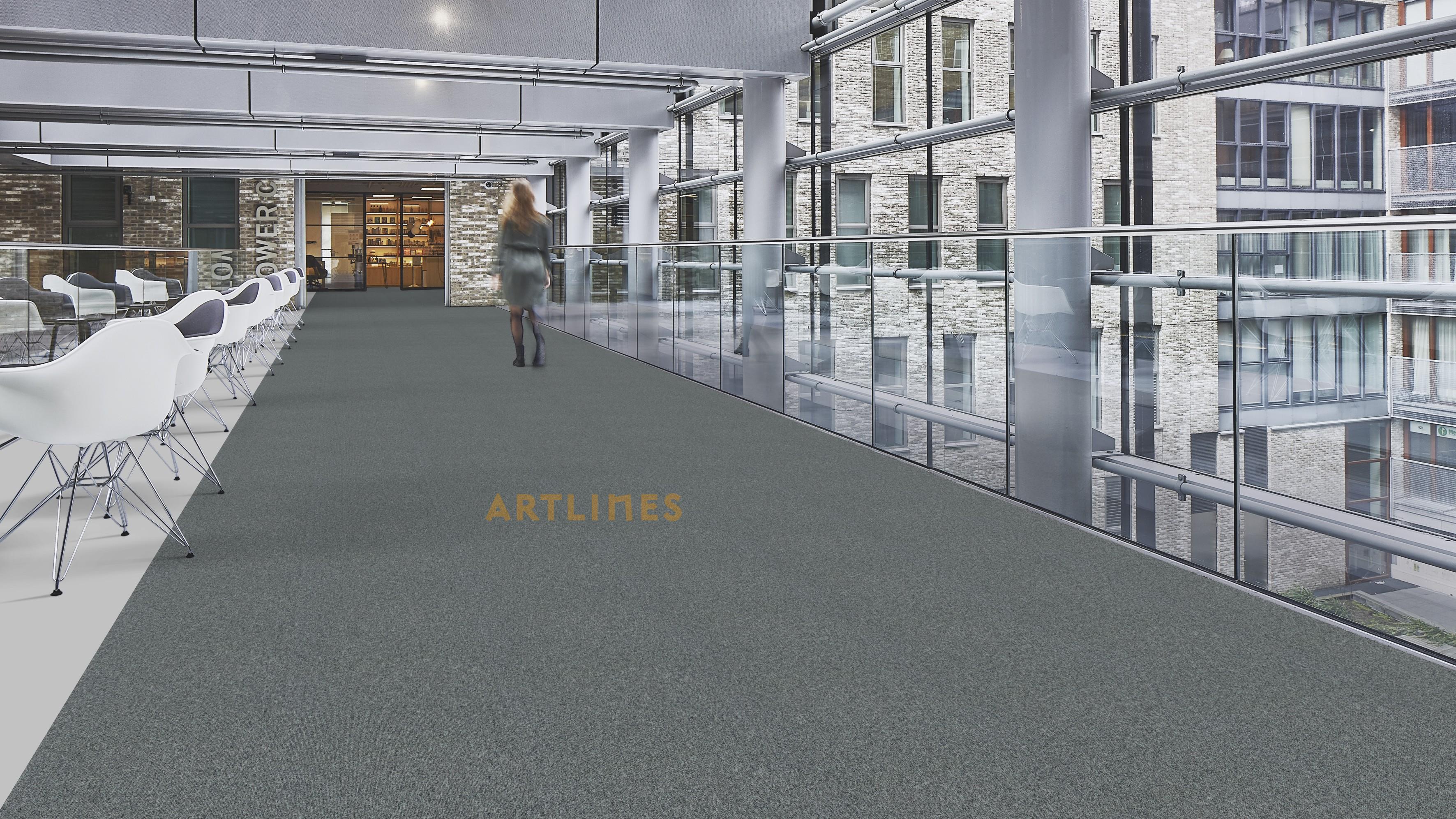 Artlines Basic 358 Light Grey Karo Halı