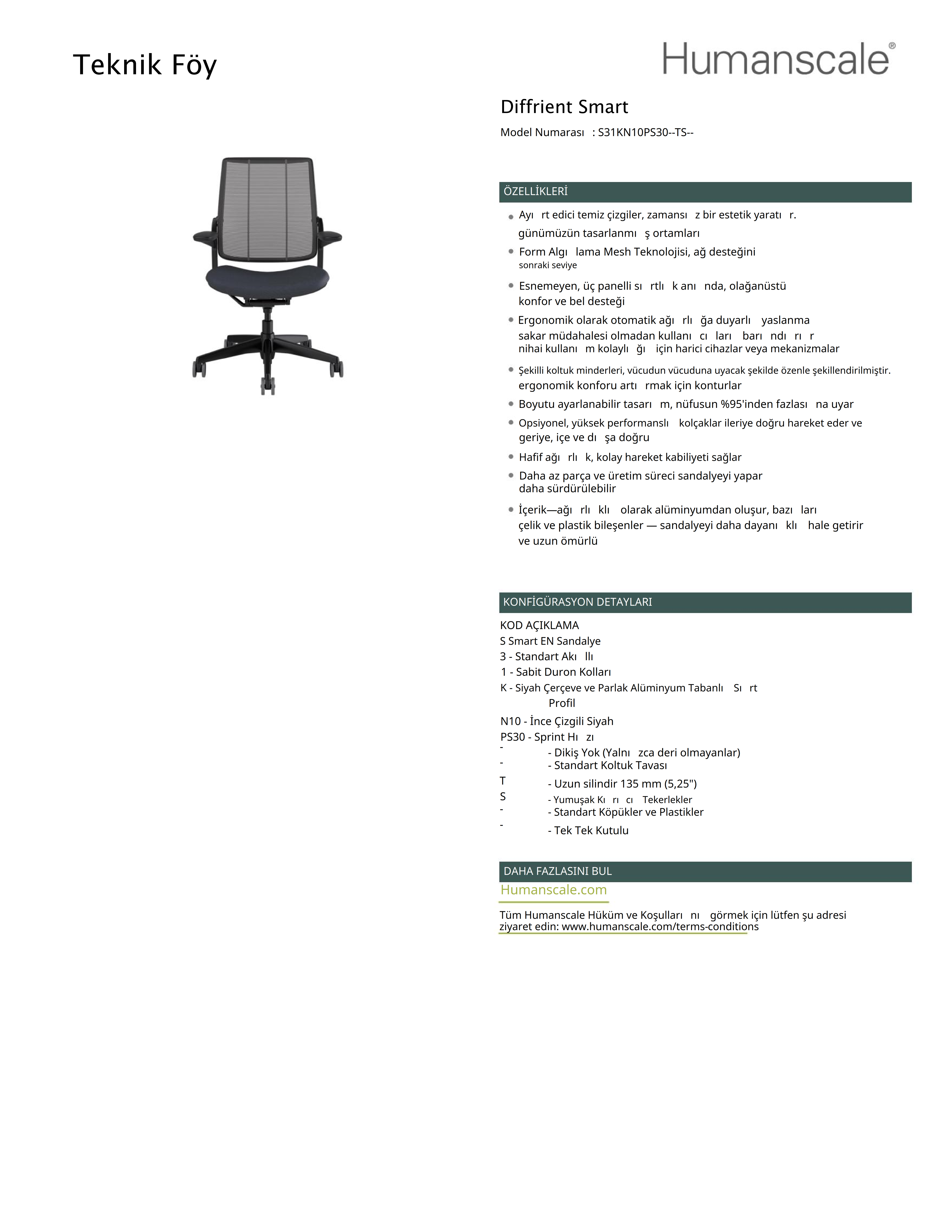 Diffrient Smart Çalışma Koltuğu
