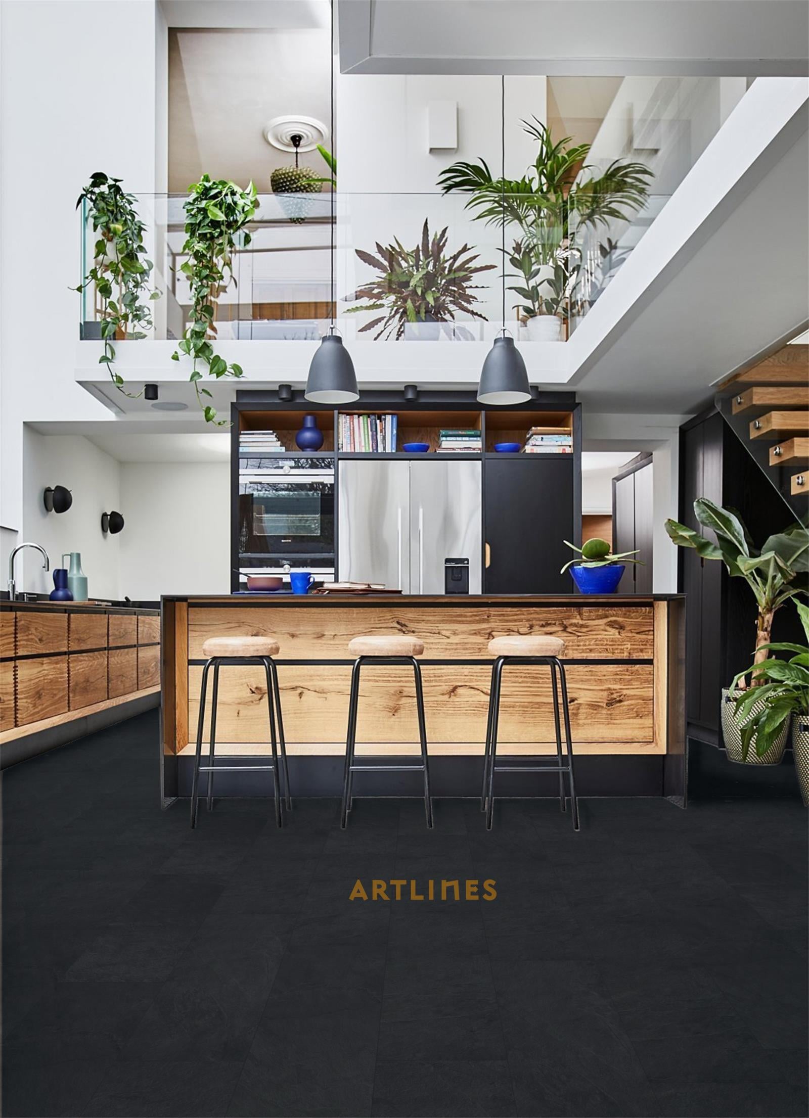 Stone 62407 Black Slate Yapıştırmalı LVT 75*50 cm