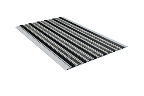 10 mm 5714 + Siyah Kauçuk Yüzeyli 55*90 cm Alüminyum Paspas
