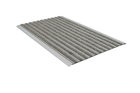 10 mm Devetüyü Rip Halı Yüzeyli 55*90 cm Alüminyum Paspas
