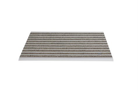 10 mm Devetüyü Rip Halı Yüzeyli 55*90 cm Alüminyum Paspas