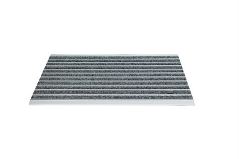 10 mm Gri Rip Halı Yüzeyli 55*90 cm Alüminyum Paspas
