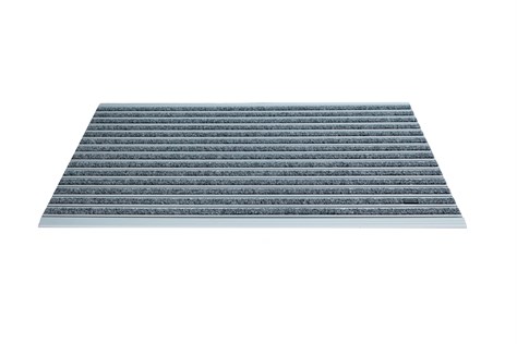 10 mm Gri Rip Halı Yüzeyli 69*110 cm Alüminyum Paspas