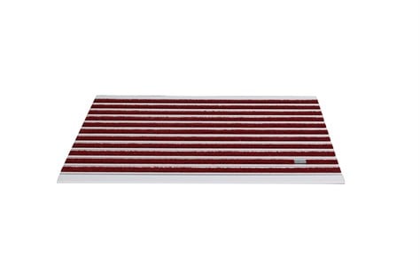 10 mm Kırmızı Rip Halı Yüzeyli 55*90 cm Alüminyum Paspas
