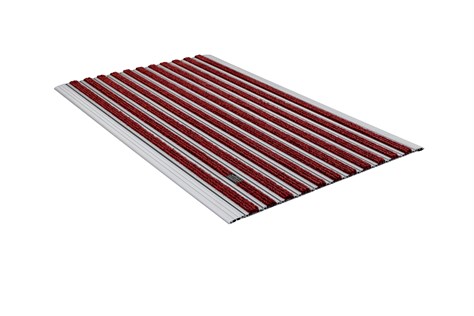10 mm Kırmızı Rip Halı Yüzeyli 55*90 cm Alüminyum Paspas
