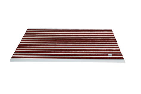 10 mm Kırmızı Rip Halı Yüzeyli 69*110 cm Alüminyum Paspas