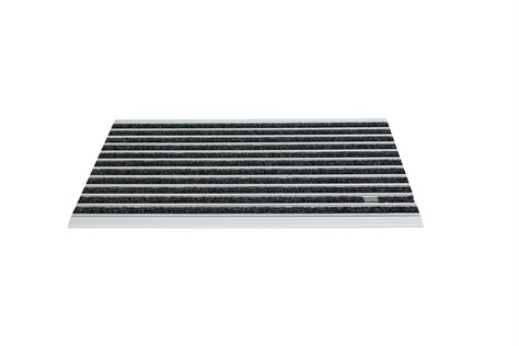 10 mm Siyah Rip Halı Yüzeyli 55*90 cm Alüminyum Paspas