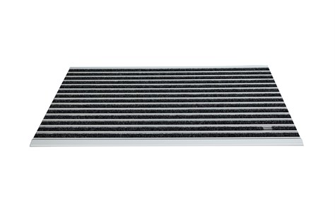 10 mm Siyah Rip Halı Yüzeyli 69*110 cm Alüminyum Paspas