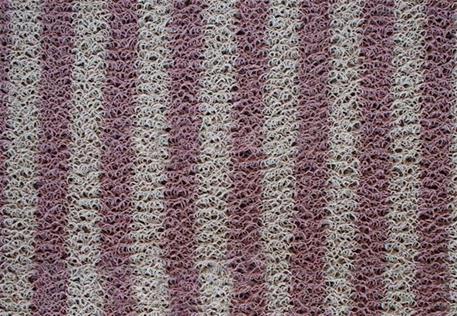 16 mm 115x138 cm 40040 Krem-Pembe Şeritli Kıvırcık Paspas