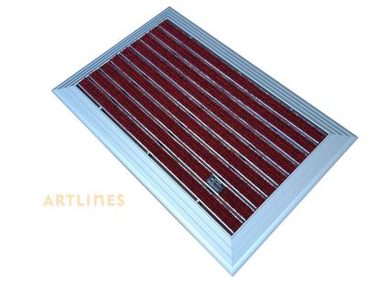 Artlines 20 mm 40x60 Kırmızı Rip Halı Yüzeyli Alüminyum Paspas
