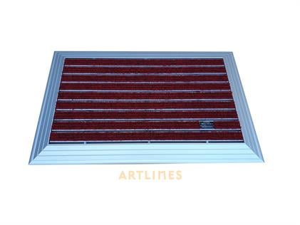 Artlines 20 mm 40x60 Kırmızı Rip Halı Yüzeyli Alüminyum Paspas
